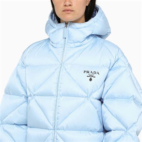 prada light blue jacket|prada nylon full zip jacket.